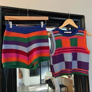Zara knitted matching patchwork set